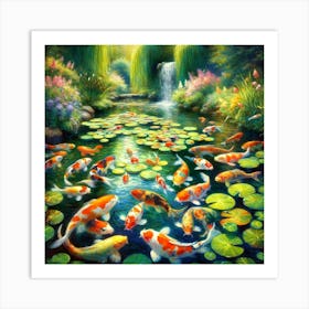 Koi Fish Pond 1 Art Print