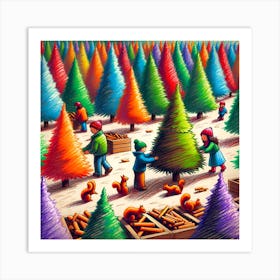 Super Kids Creativity:Christmas Trees 1 Art Print