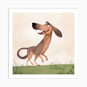 Dog In The Grass Art Print