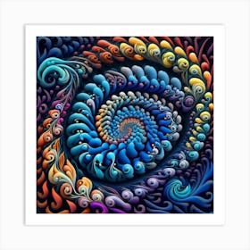 rainbow swirl Art Print