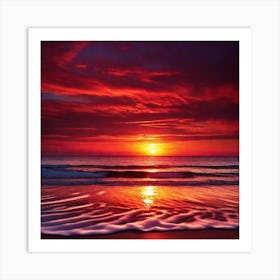 Sunset On The Beach 472 Art Print