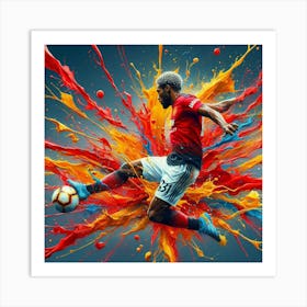 Soccer Player Kicking A Ball 1 Art Print