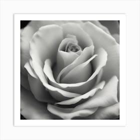 Black And White Rose 3 Art Print