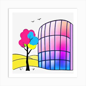 Colorful Building, Transparent Art Print