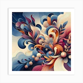 Abstract Floral Painting 18 Art Print