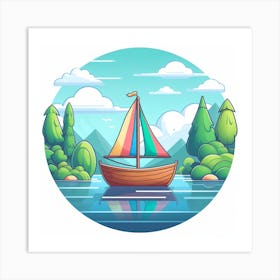 Floating Boat Art Print