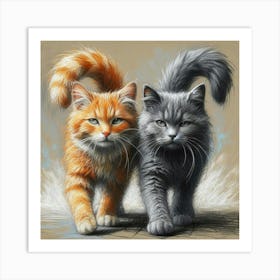 Two Cats 3 Art Print