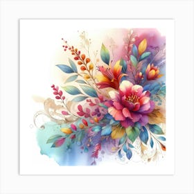 Watercolor Flower Painting 4 Art Print