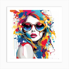 Girl With Sunglasses 1 Art Print