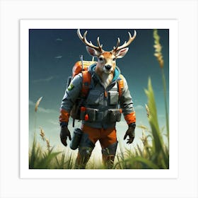 Hunter In The Woods 3 Art Print