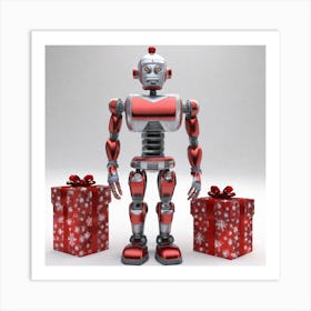 Robot With Presents Art Print