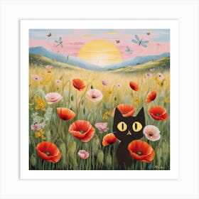 Poppy cat Art Print