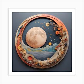 Moon And Stars Art Print