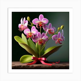 Orchids In A Vase 3 Art Print