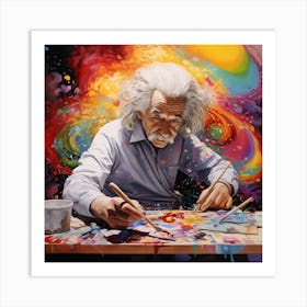 Einstein Paints Art Print