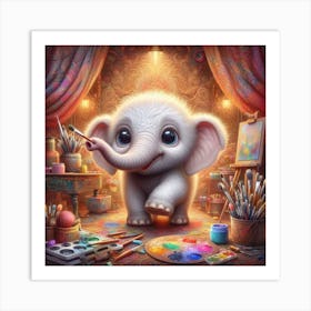 Artist Elephant Art Print