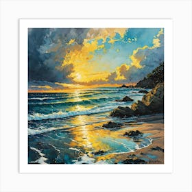 Sunset On The Beach 5 Art Print