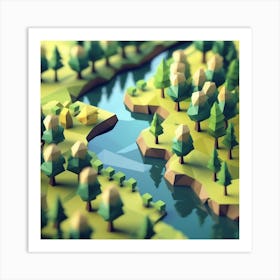 Low Poly Landscape 14 Art Print