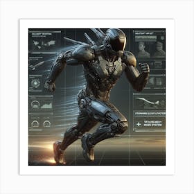 Futuristic Man Running 30 Art Print