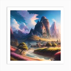 Landscape Painting, Fantasy Painting, Landscape Painting, Landscape Painting, Fantasy Painting Art Print