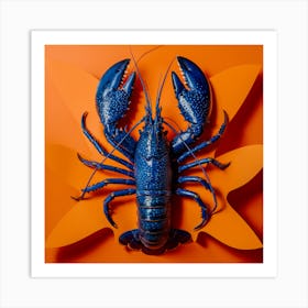 Lobster On Orange Kitchen (7) Art Print