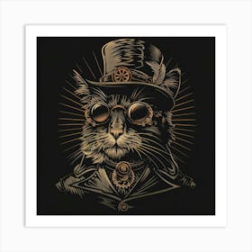 Steampunk Cat 17 Art Print