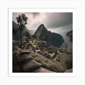 Machu Picchu Soothing Pastel Landscape Art Print