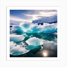 Icebergs In The Water 15 Art Print