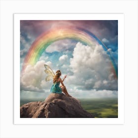 Fairy With Rainbow Art Print