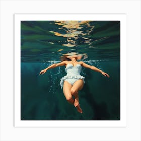 Woman In The Water Art Print