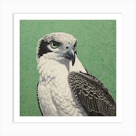 Ohara Koson Inspired Bird Painting Osprey 1 Square Art Print