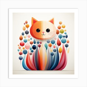 Abstract Cat 3 Art Print