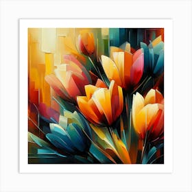 Abstract Tulips Art Print