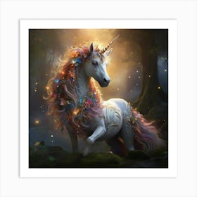 Unicorn In The Forest Art Print