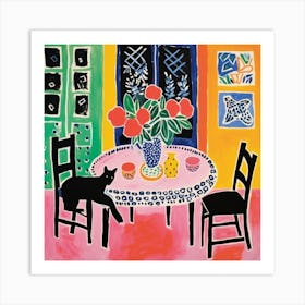 Cat At The Table 8 Art Print