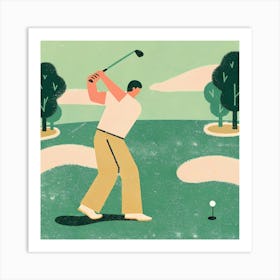 Golfer Hitting A Golf Ball 1 Affiche