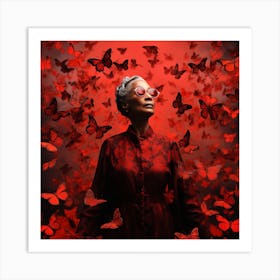 Woman In Red 5 Art Print