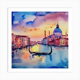 Venice Watercolor Painting Art Print