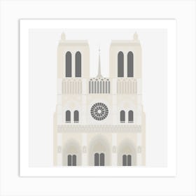 Notre Dame Cathedral De Paris Illustration building Art Print