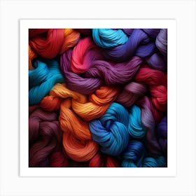 Colorful Yarn Background 12 Art Print