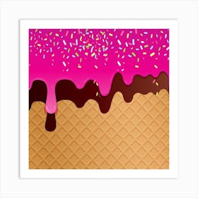 Ice Cream Waffle Vector 8 Art Print