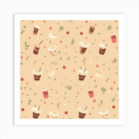 Coffee Pattern Art Print