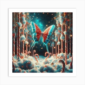 Candy Canes And Butterflies 1 Art Print