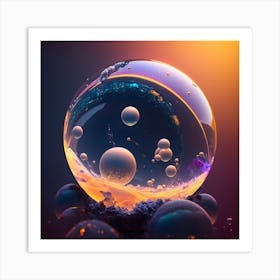 Bubbles In The Sphere Art Print