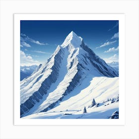 Snowy Mountain 1 Art Print