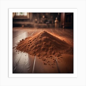 Pile Of Powder On A Wooden Floor Art Print