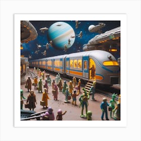 Space Train 1 Art Print