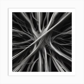 Black And White Abstract Painting Art Print