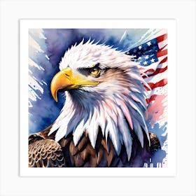 American Eagle with US Flag Art Print