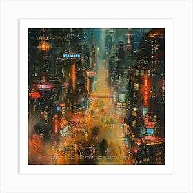 City At Night 3 Art Print